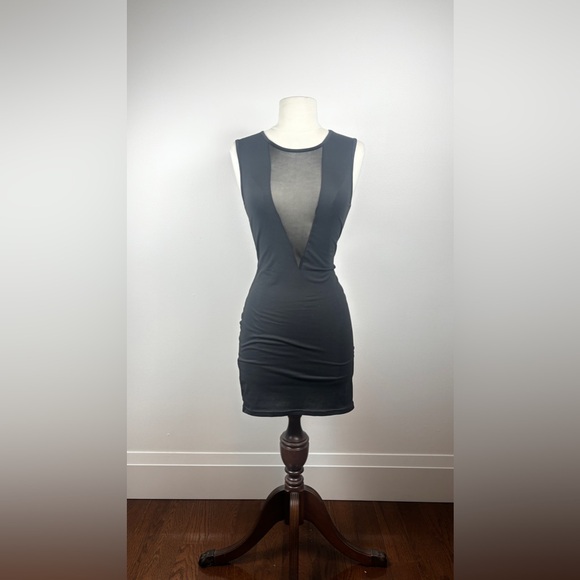 Lightweight Deep VNeck Mesh Mini Dress - Picture 2 of 5